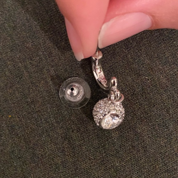 Swarovski Crystal Drop Earrings - Silver - Picture 4 of 4